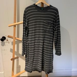 ATM Anthony Thomas Melillo Gray striped long sleeve dress